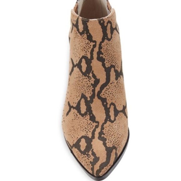 Revel Block Heel Snake Print Leather Booties - Picture 6 of 13